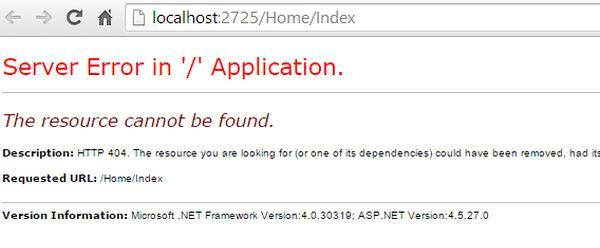 server error in application